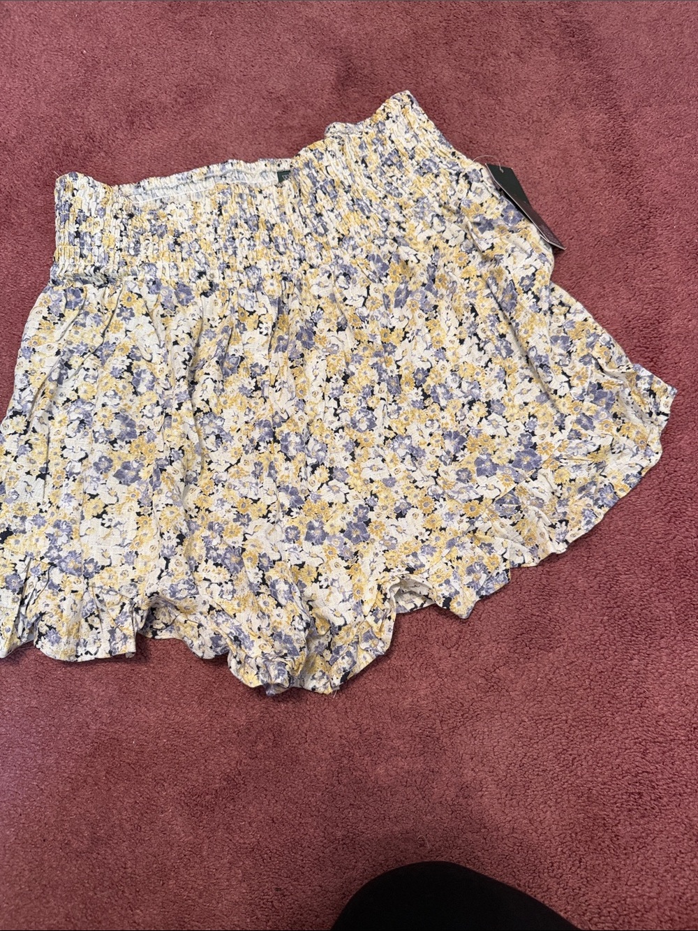 NWT Floral Smocked Waist Mini Shorts